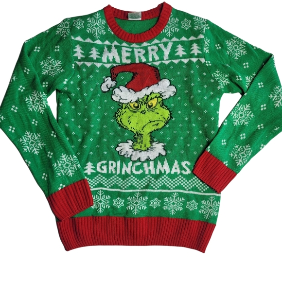 Green and Red Grinch Christmas Sweater Small - Picture 1 of 4